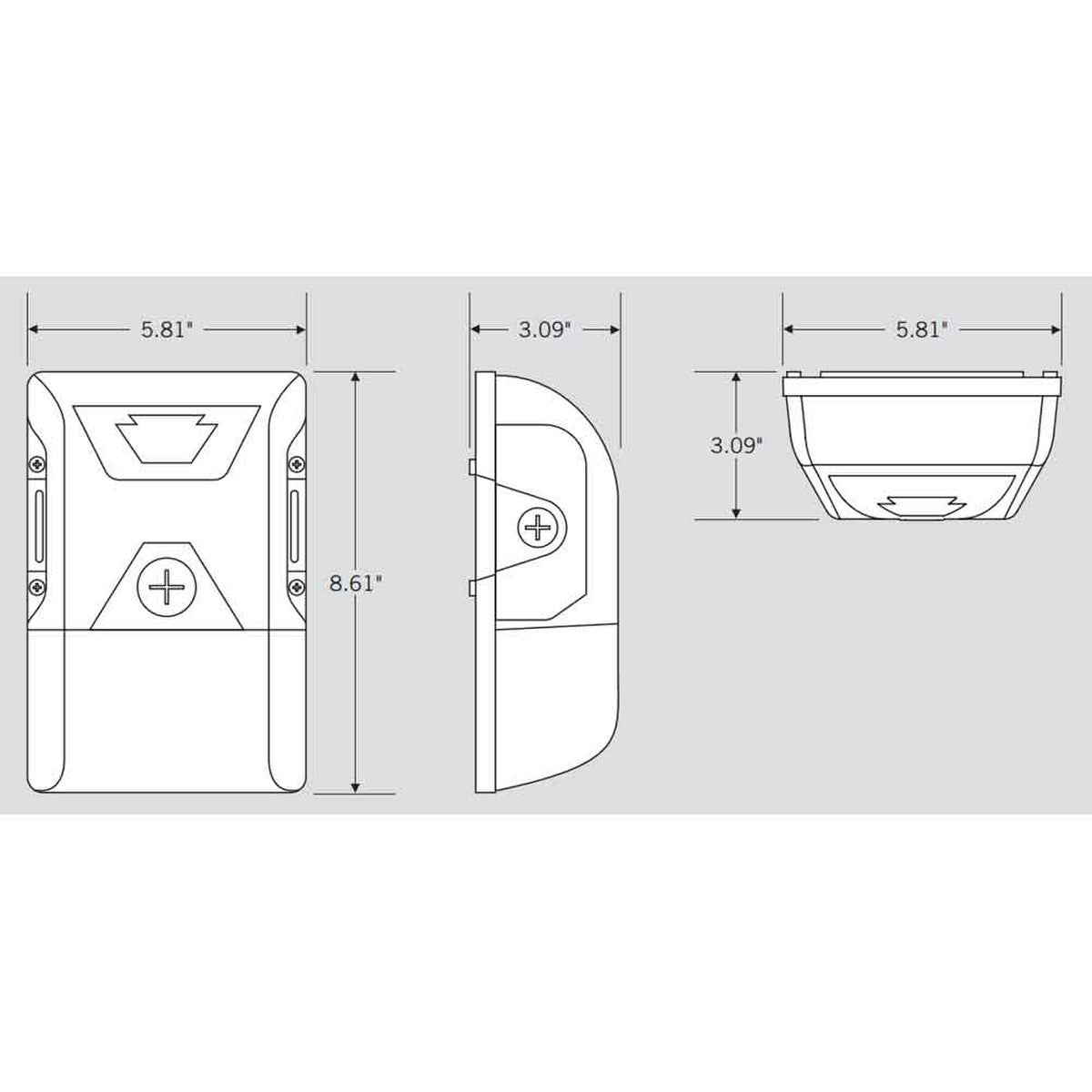 LED Mini Wall Pack With Photocell, 20W, 2700 Lumens, 30K/40K/50K, 120-277V, Bronze - Bees Lighting