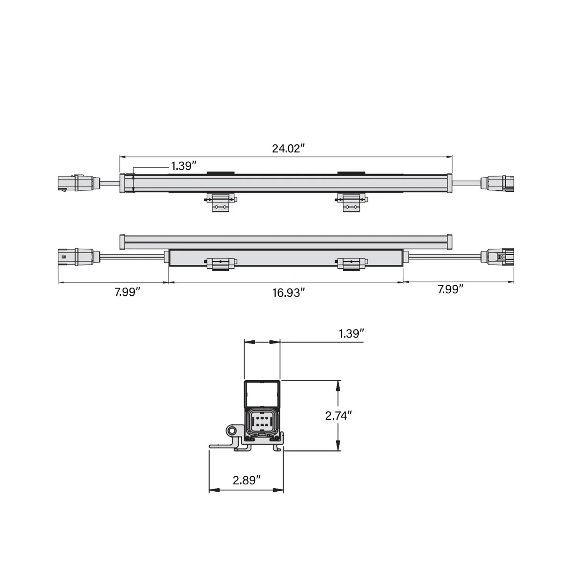 Keystone Mistik 24-Inch LED Wall Washer 560 Lumens 12W RGBW 120-277V Hinged Mount Medium Black