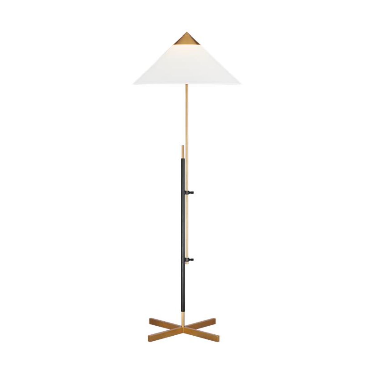 Franklin Floor Lamp Burnished Brass and Deep Bronze Finish
