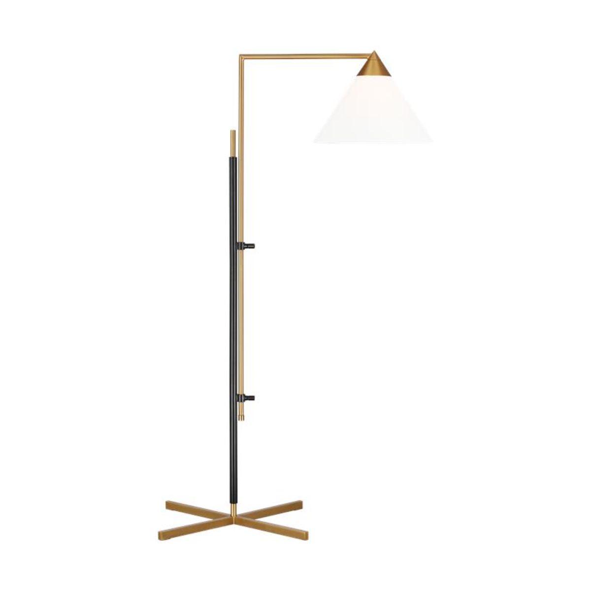 Franklin Task Floor Lamp Burnished Brass and Deep Bronze Finish - Bees Lighting