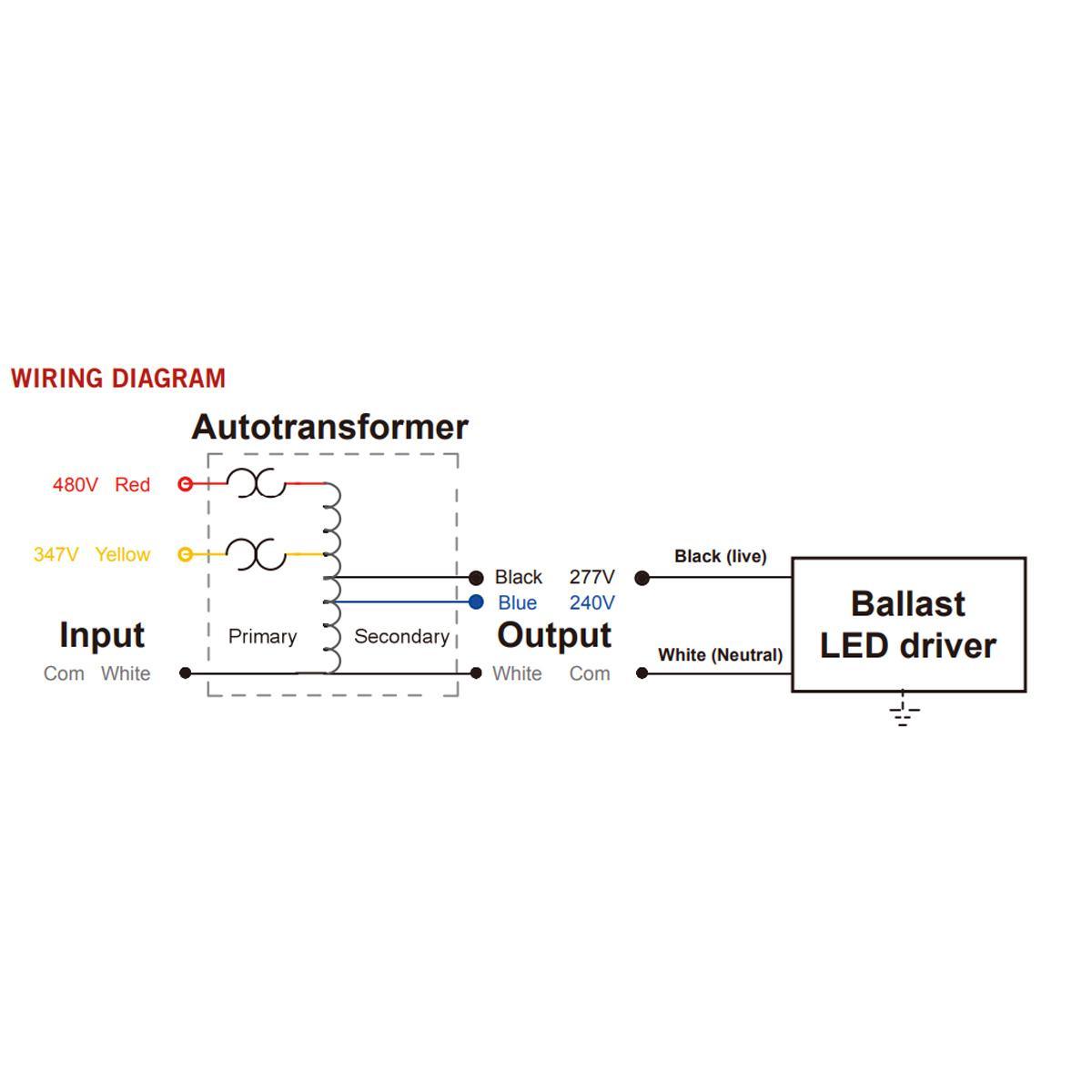 150VA Step Down Transformer, 480-347V Input, 277V Output, Single Phase, Open Core - Bees Lighting