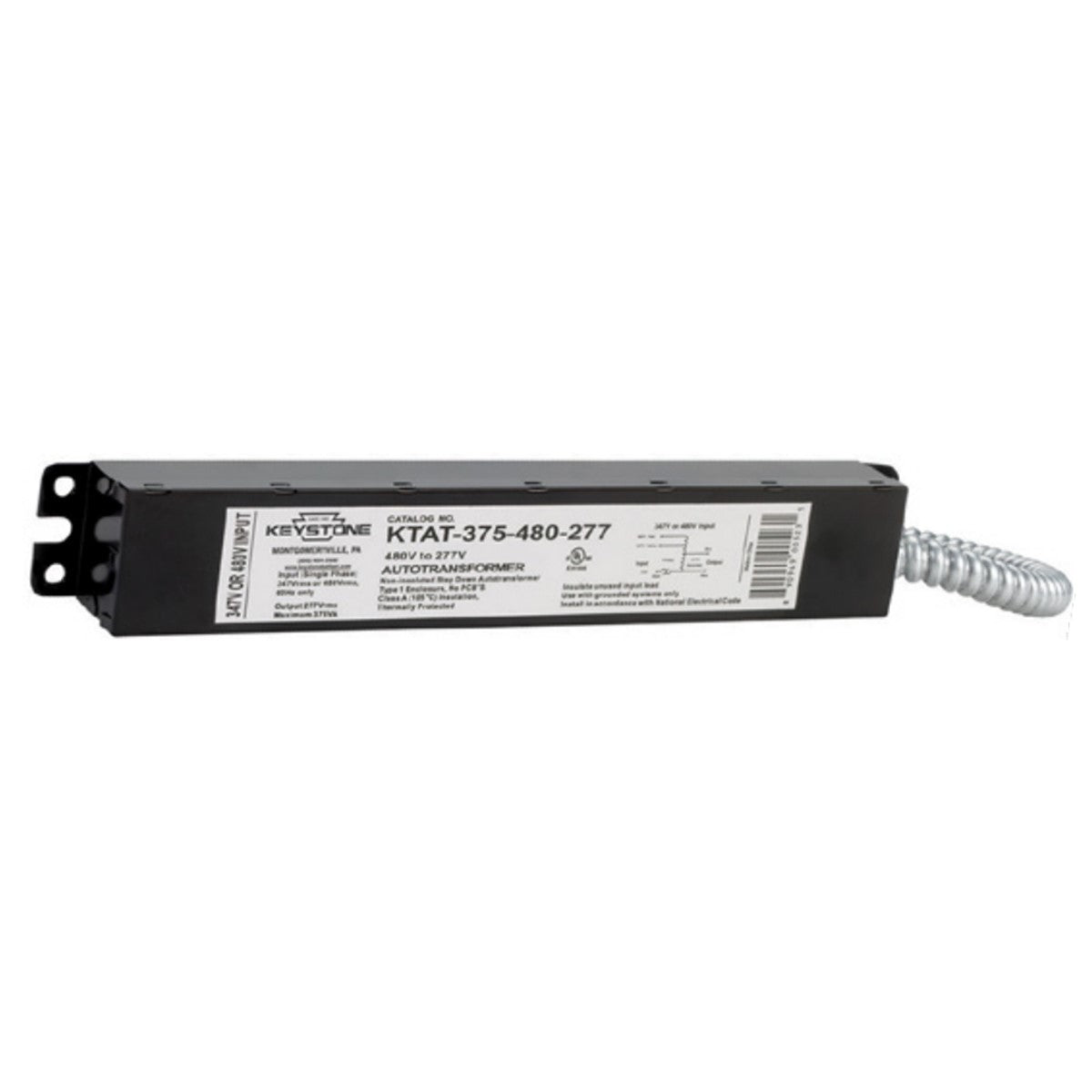 250VA Step Down Transformer, 480-347V Input, 277V Output, Single Phase, Single Flex - Bees Lighting