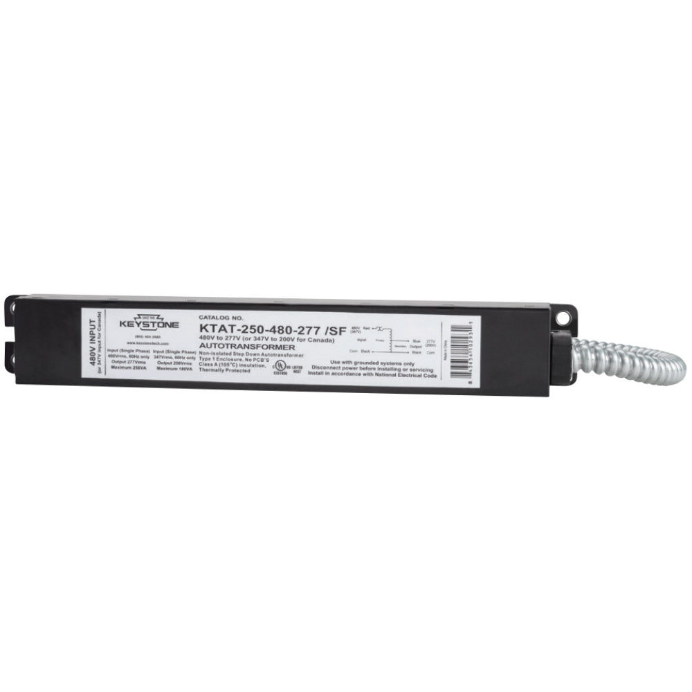 250VA Step Down Transformer, 480-347V Input, 277V Output, Single Phase, Single Flex - Bees Lighting