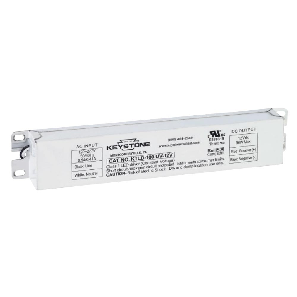 96 Watts, 12VDC Constant Voltage LED Driver, 120-277V Input - Bees Lighting