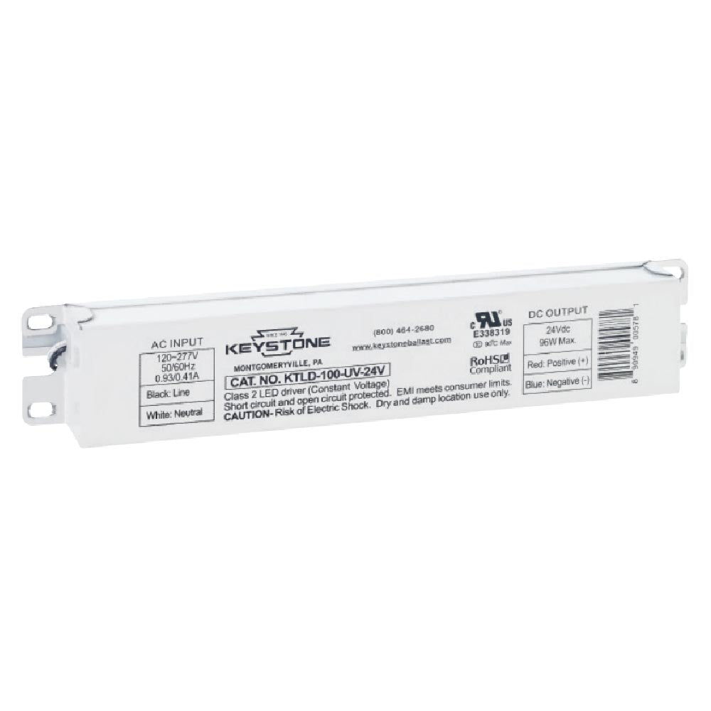 100 Watts, 24VDC Constant Voltage LED Driver, 120-277V Input - Bees Lighting