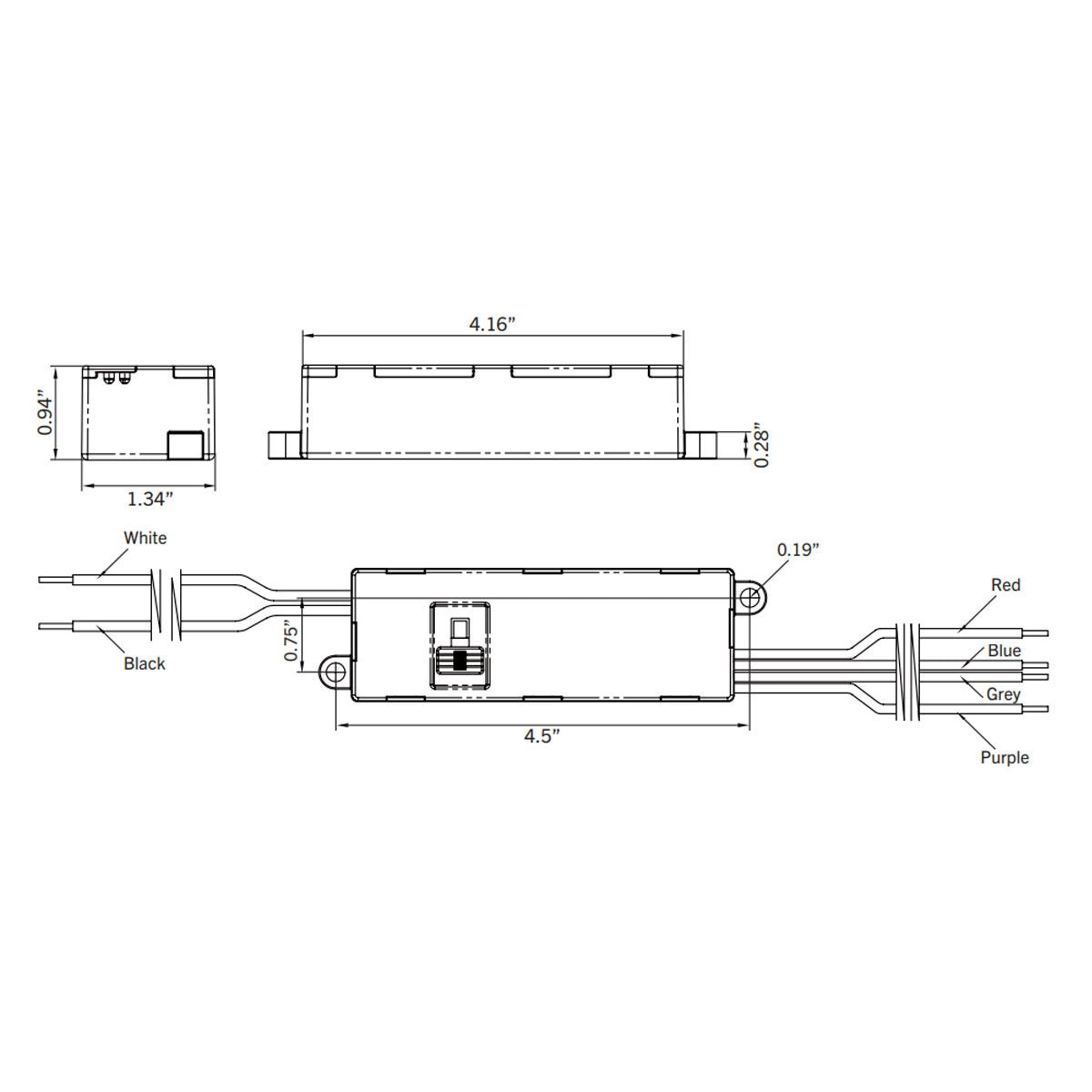 15 Watts LED Driver, Selectable Current 200-300mA, 0-10V Dimming, 120-277V - Bees Lighting