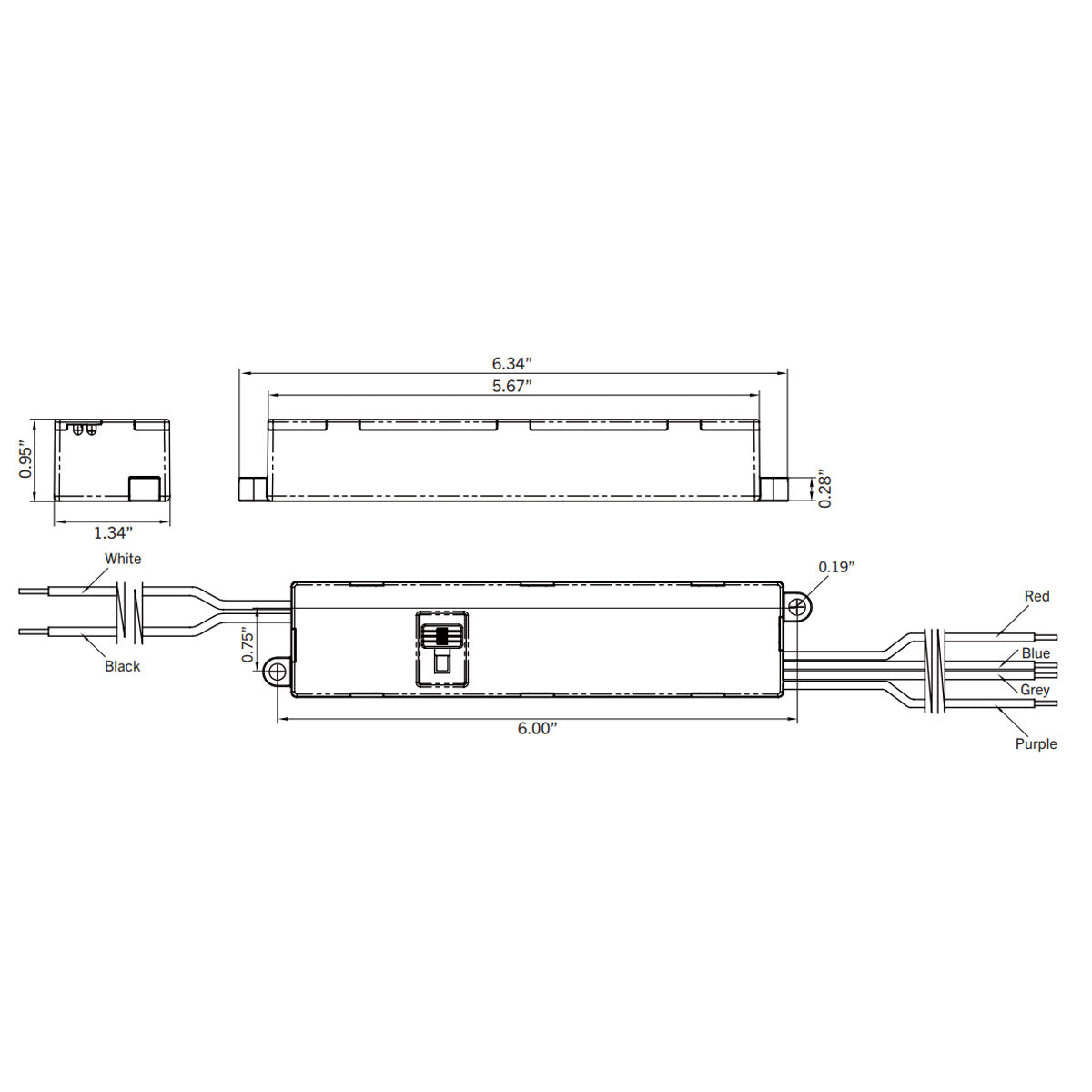 25 Watts LED Driver, Selectable Current 300-450mA, 0-10V Dimming, 120-277V - Bees Lighting