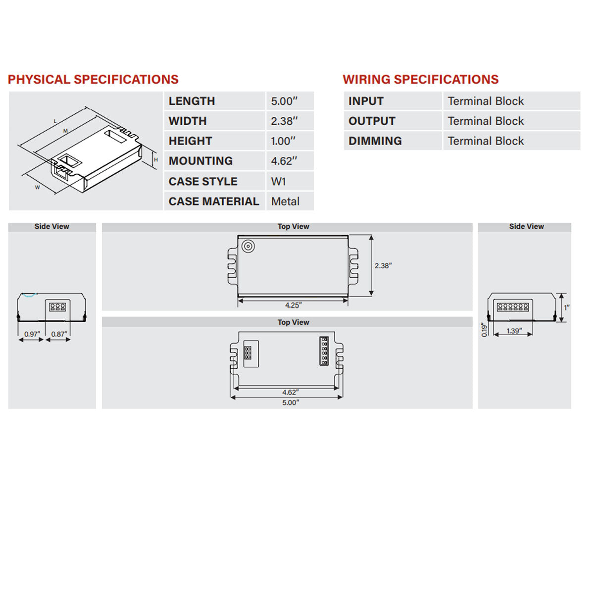 SmartCurrent, 25W, 420-1250mA Programmable LED Driver, 0-10V Dimming, 120-277V Input