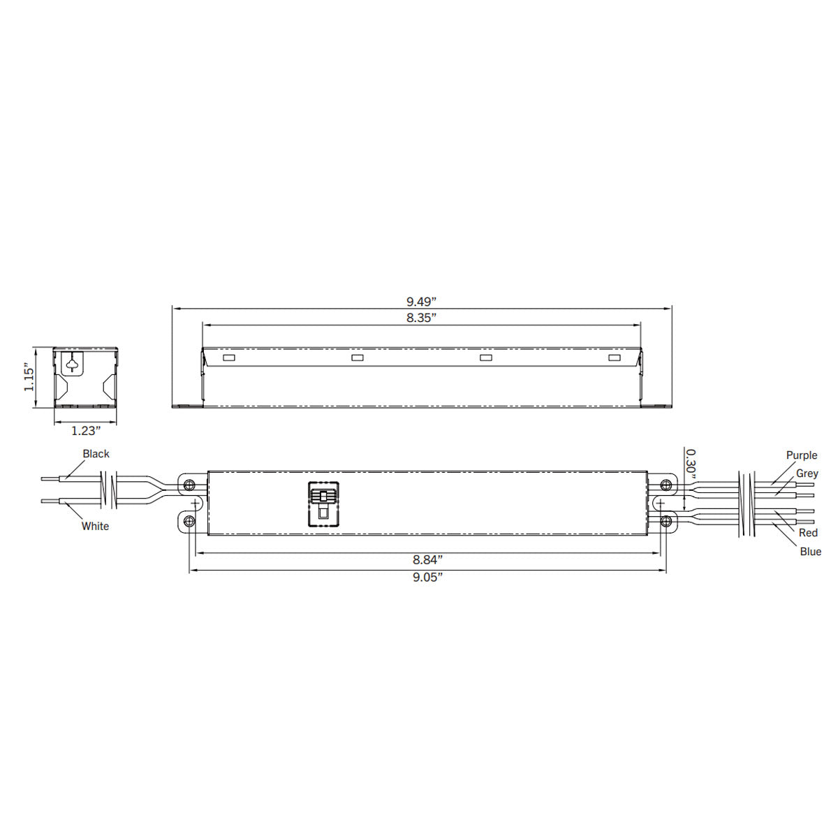 35 Watts LED Driver, Selectable Current 700-850mA, 0-10V Dimming, 120-277V - Bees Lighting