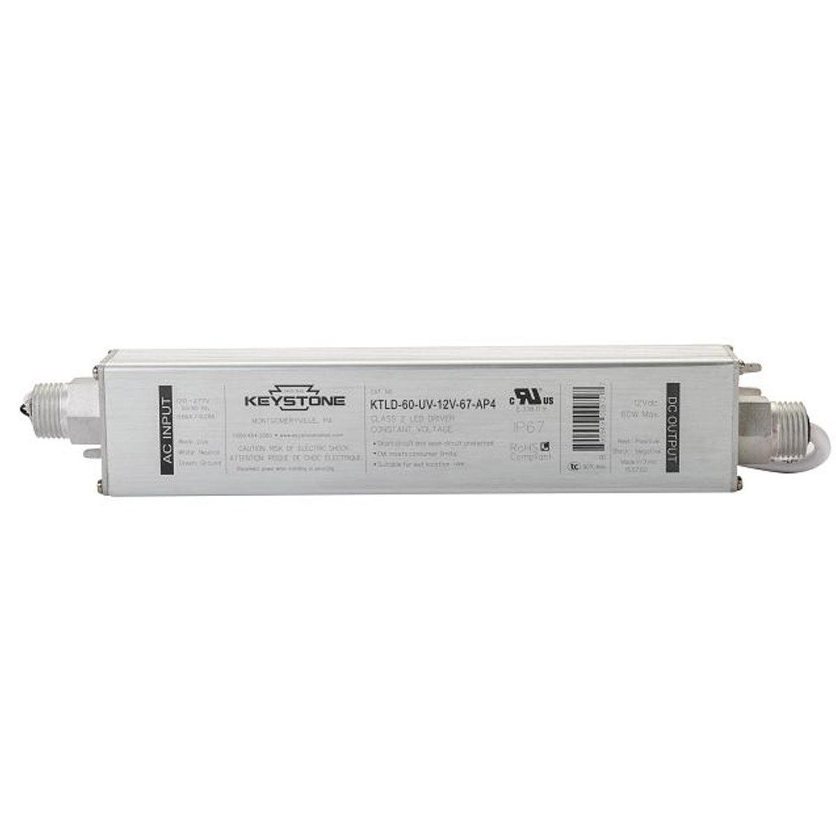 60 Watts, 12VDC Class 2 Constant Voltage LED Diver, 120-277V Input, IP67 Rated