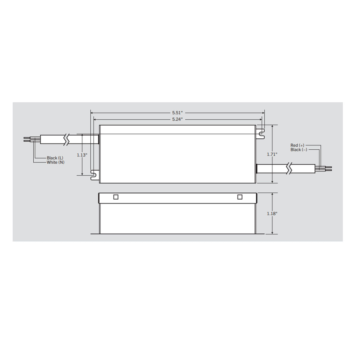 60 Watts, 12VDC Constant Voltage LED Driver, Class 2, 120-277V Input, Slim Case - Bees Lighting
