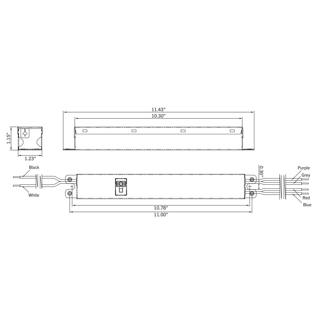 Power Select LED Driver, 75W, Adjustable Constant Current 1400-1700mA, 0-10V Dimming, 120-277V Input