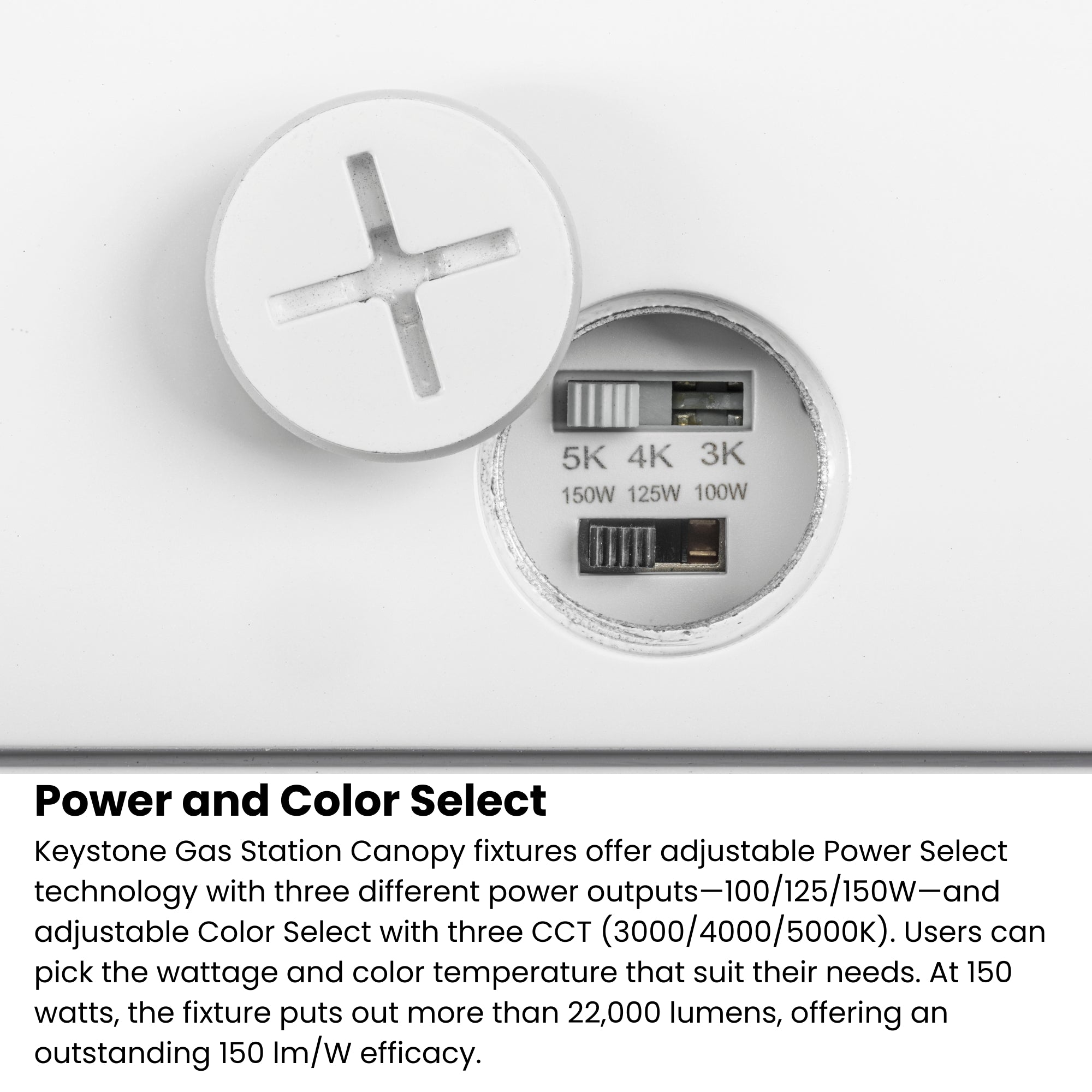 LED Gas Station Canopy Light, 150W, 22500 Lumens, 30K/40K/50K, 120-277V