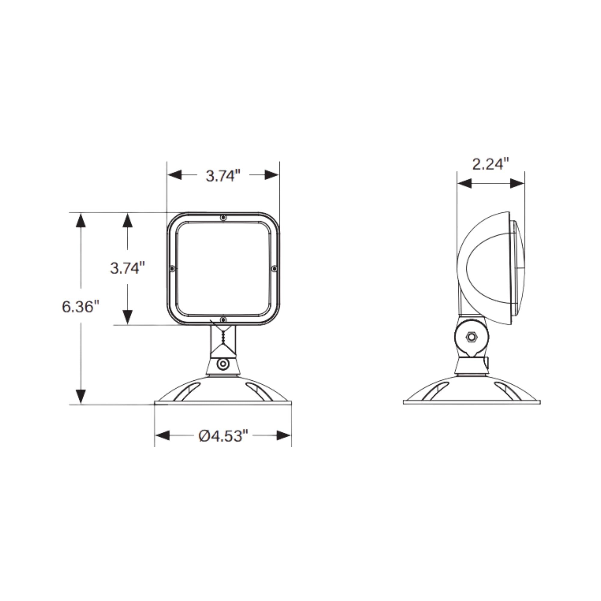 LED Remote Head, 100 Lumens, Single Head, Silver, Wet Rated - Bees Lighting