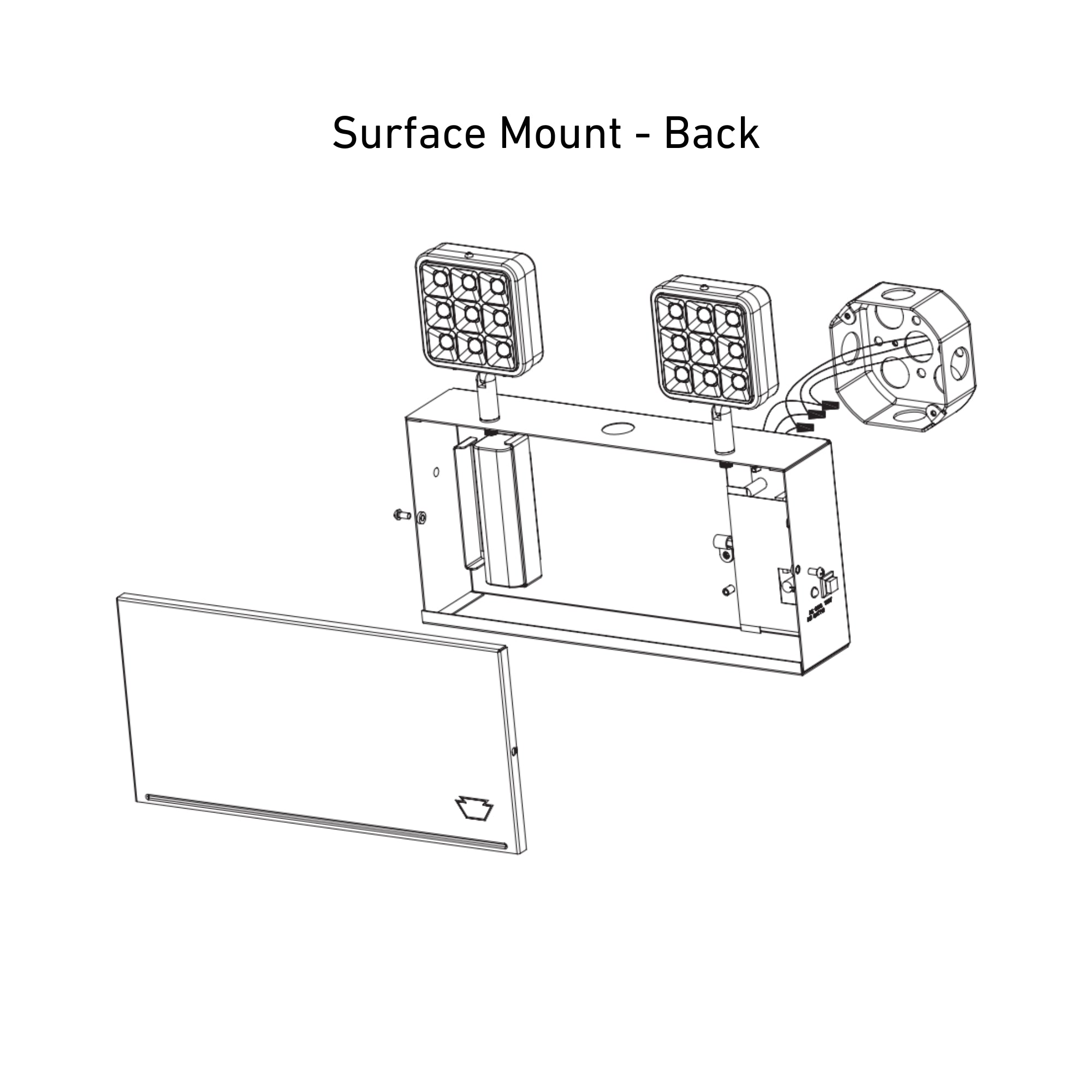 LED Emergency Light, High Output 800 Lumens, Surface Mount, White - Bees Lighting
