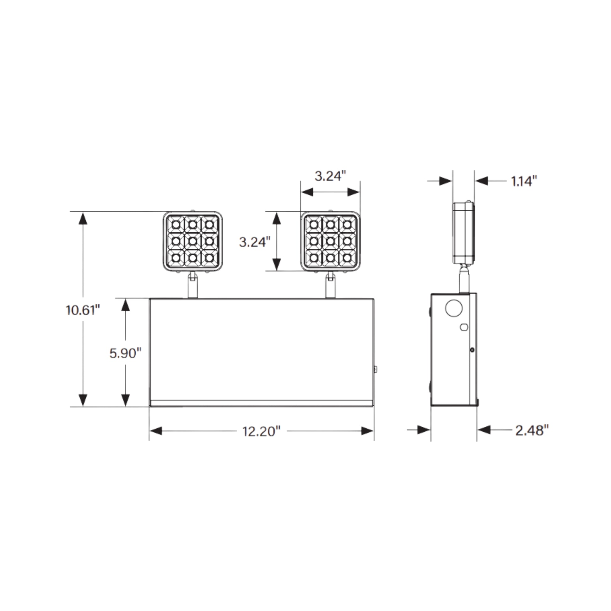 LED Emergency Light, High Output 800 Lumens, Surface Mount, White - Bees Lighting