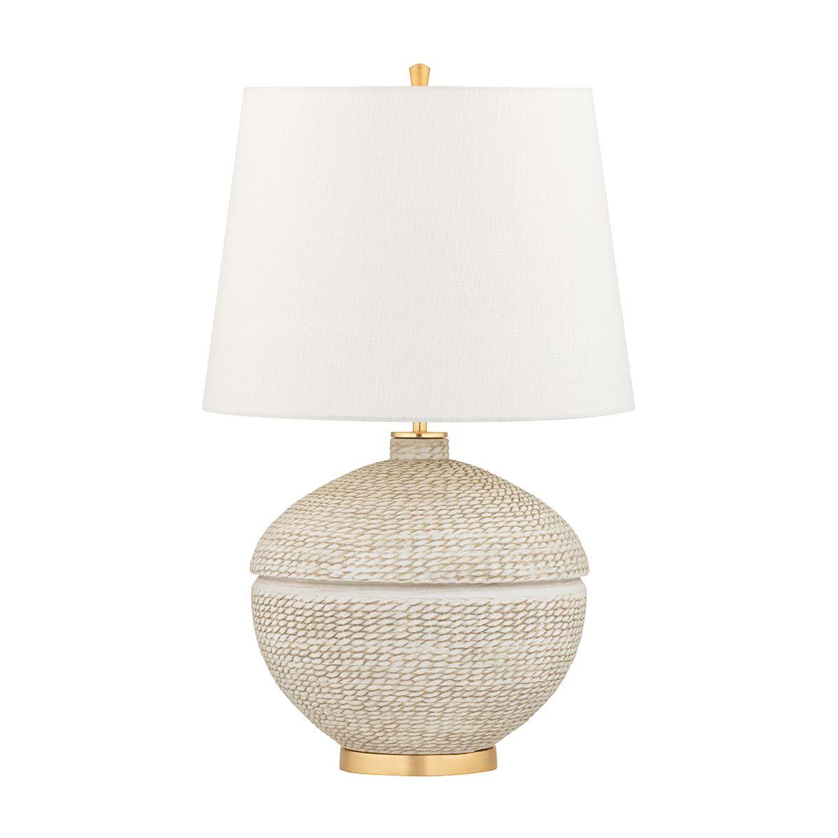 Katonah Table Lamp Ceramic Gold Leaf Finish - Bees Lighting
