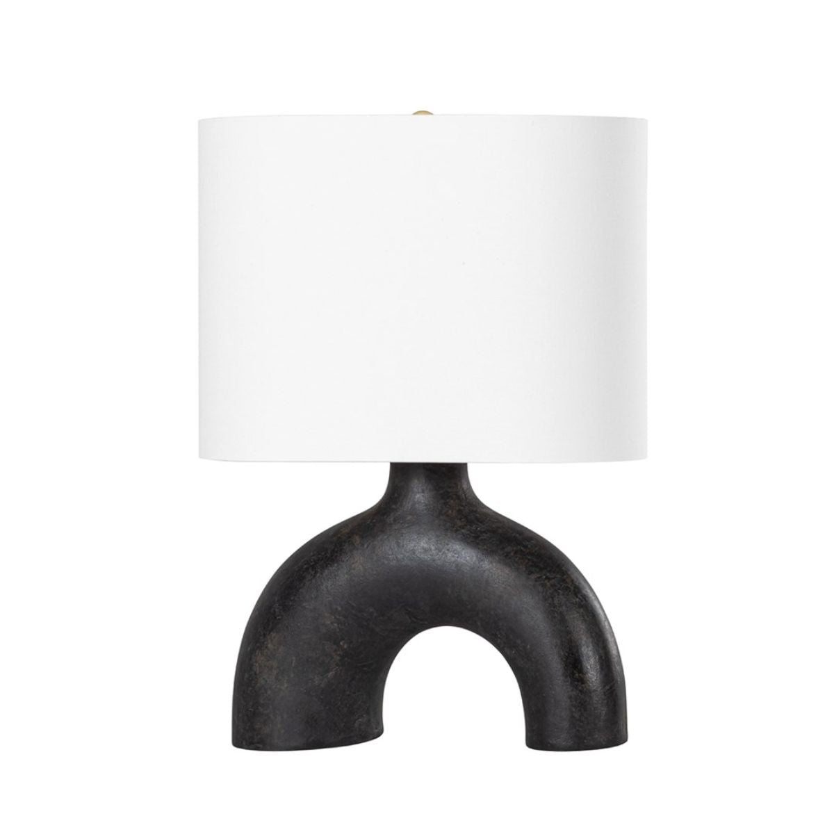 Valhalla Table Lamp Earth Charcoal Ceramic with Aged Brass Accents - Bees Lighting
