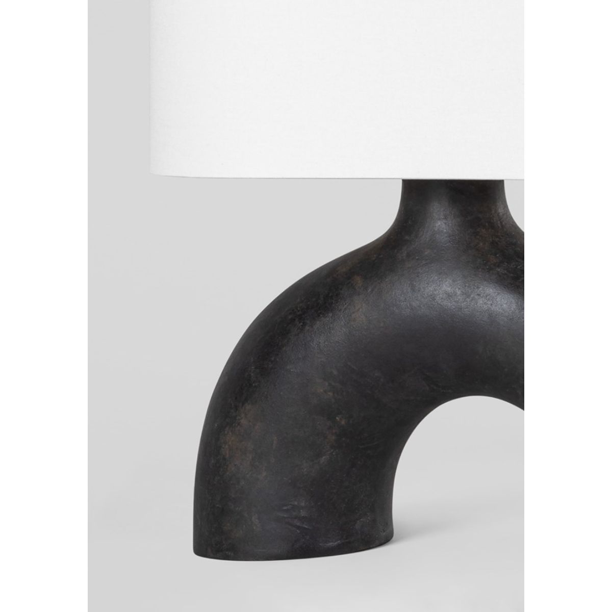 Valhalla Table Lamp Earth Charcoal Ceramic with Aged Brass Accents - Bees Lighting