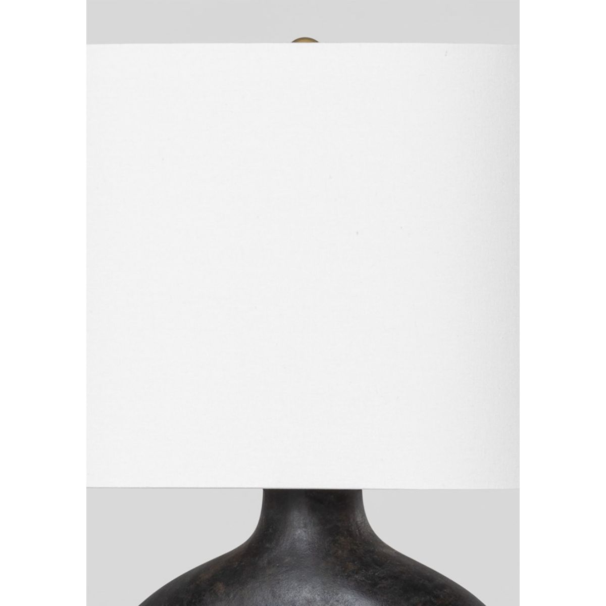Valhalla Table Lamp Earth Charcoal Ceramic with Aged Brass Accents - Bees Lighting