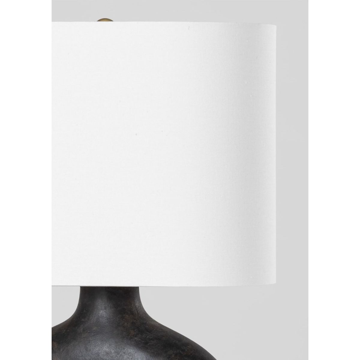 Valhalla Table Lamp Earth Charcoal Ceramic with Aged Brass Accents - Bees Lighting