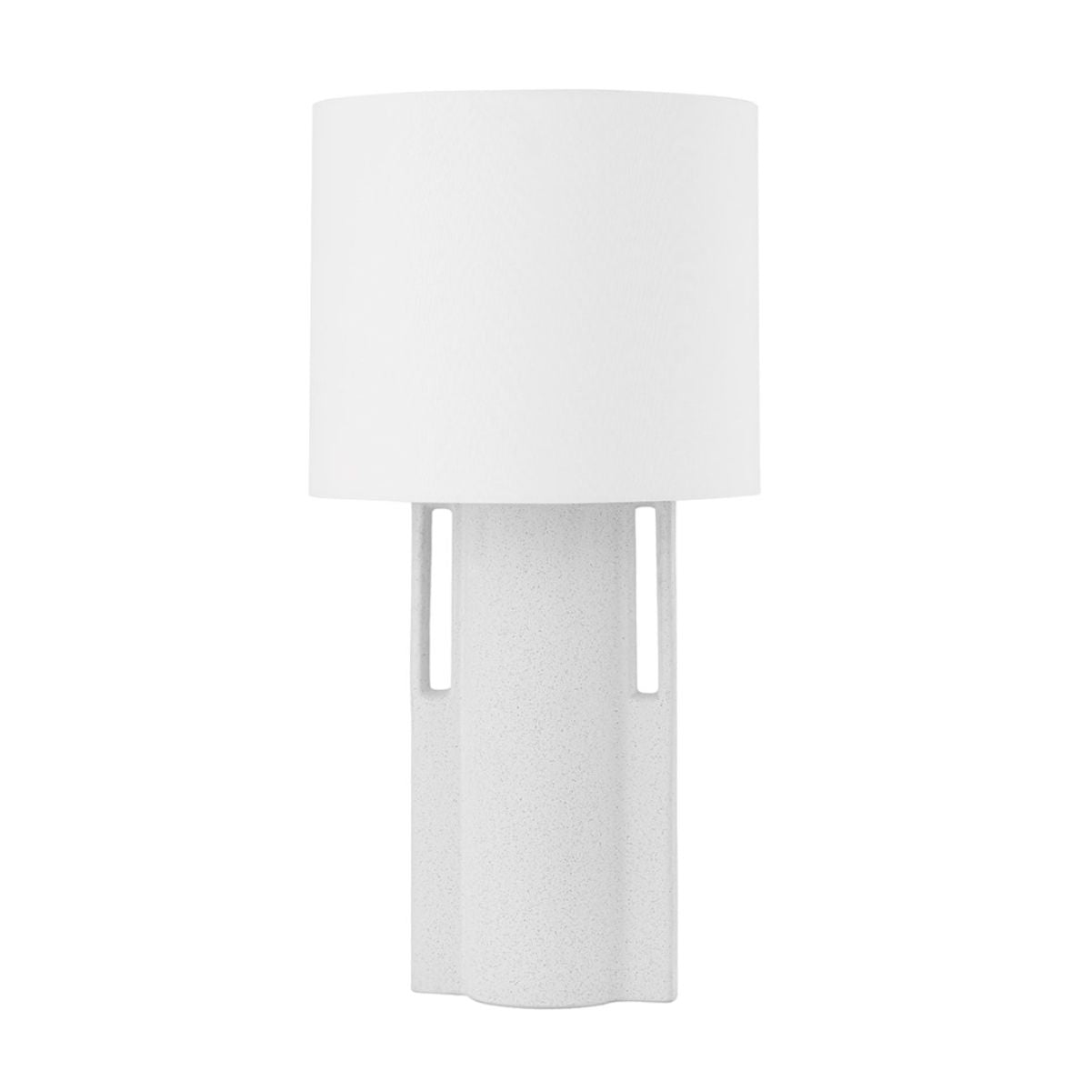 Sidney Table Lamp Ceramic Matte White Speck with Aged Brass Accents - Bees Lighting