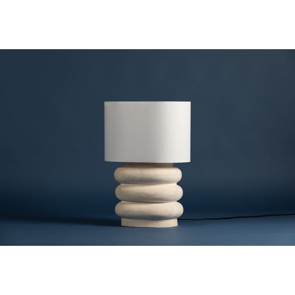 Ewing Table Lamp Weathered Ivory Ceramic and Aged Brass Accents - Bees Lighting
