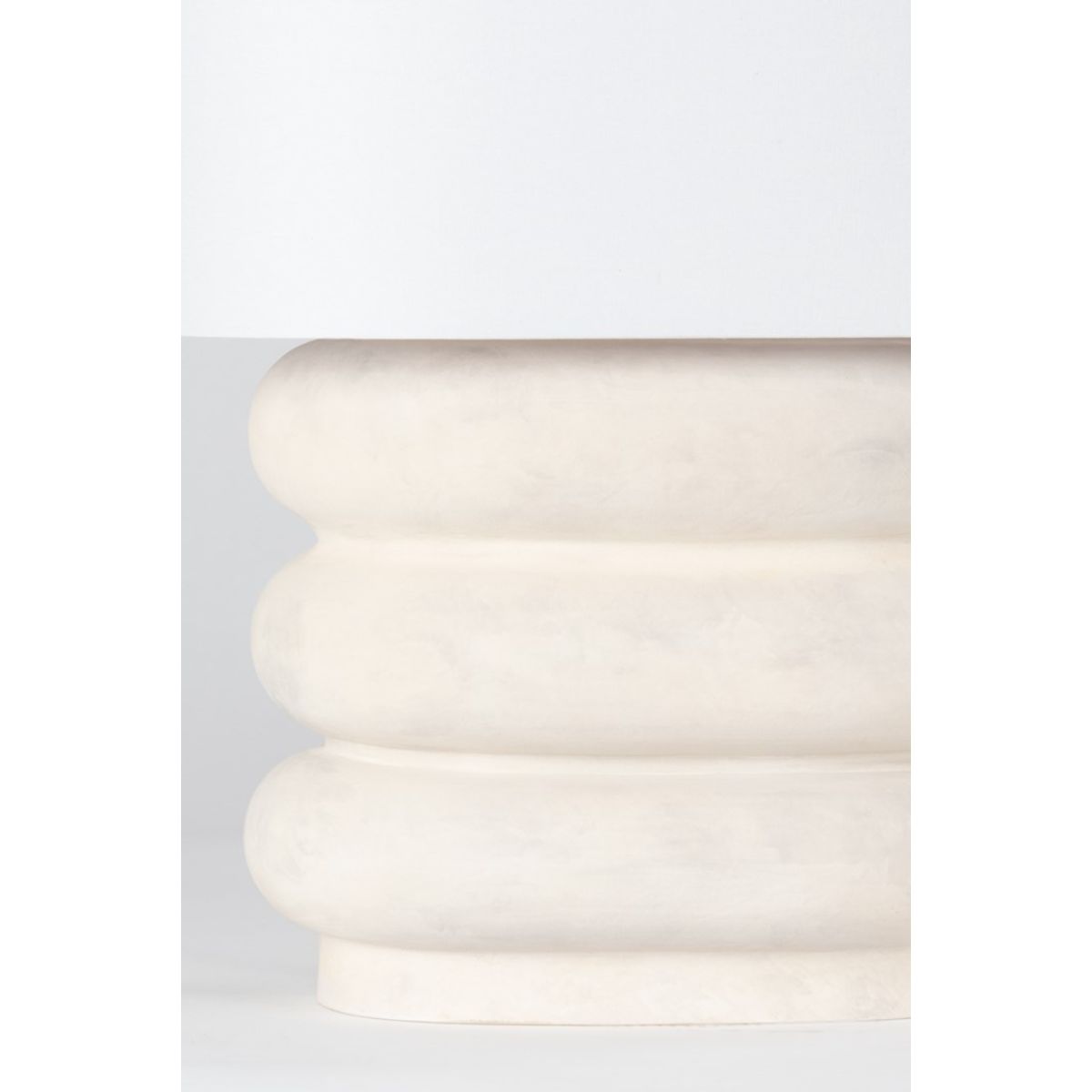 Ewing Table Lamp Weathered Ivory Ceramic and Aged Brass Accents - Bees Lighting