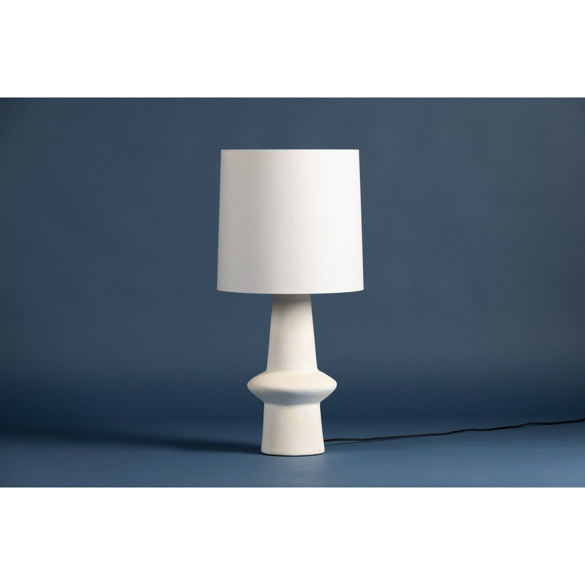 Ramapo Table Lamp Pale Flax Ceramic with Aged Brass Accents - Bees Lighting