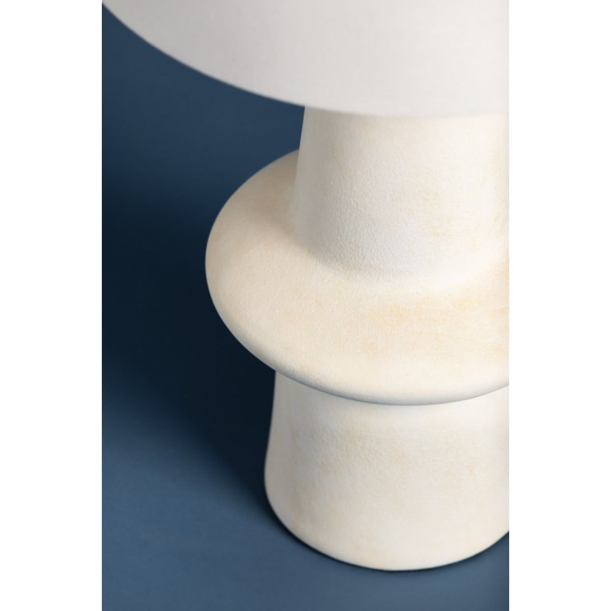 Ramapo Table Lamp Pale Flax Ceramic with Aged Brass Accents - Bees Lighting