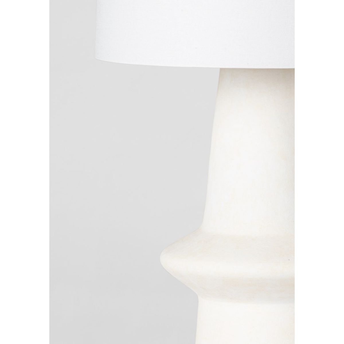 Ramapo Table Lamp Pale Flax Ceramic with Aged Brass Accents - Bees Lighting
