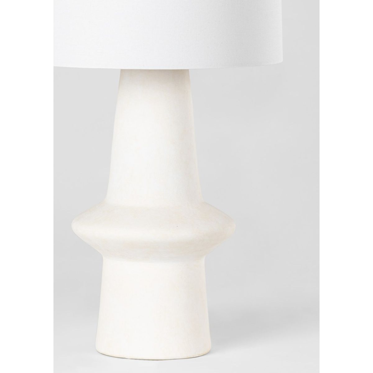 Ramapo Table Lamp Pale Flax Ceramic with Aged Brass Accents - Bees Lighting