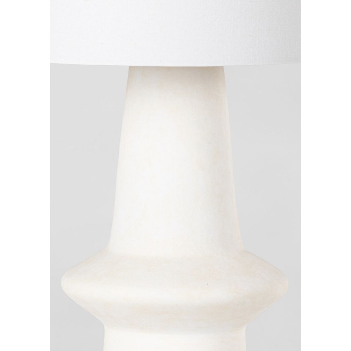 Ramapo Table Lamp Pale Flax Ceramic with Aged Brass Accents - Bees Lighting