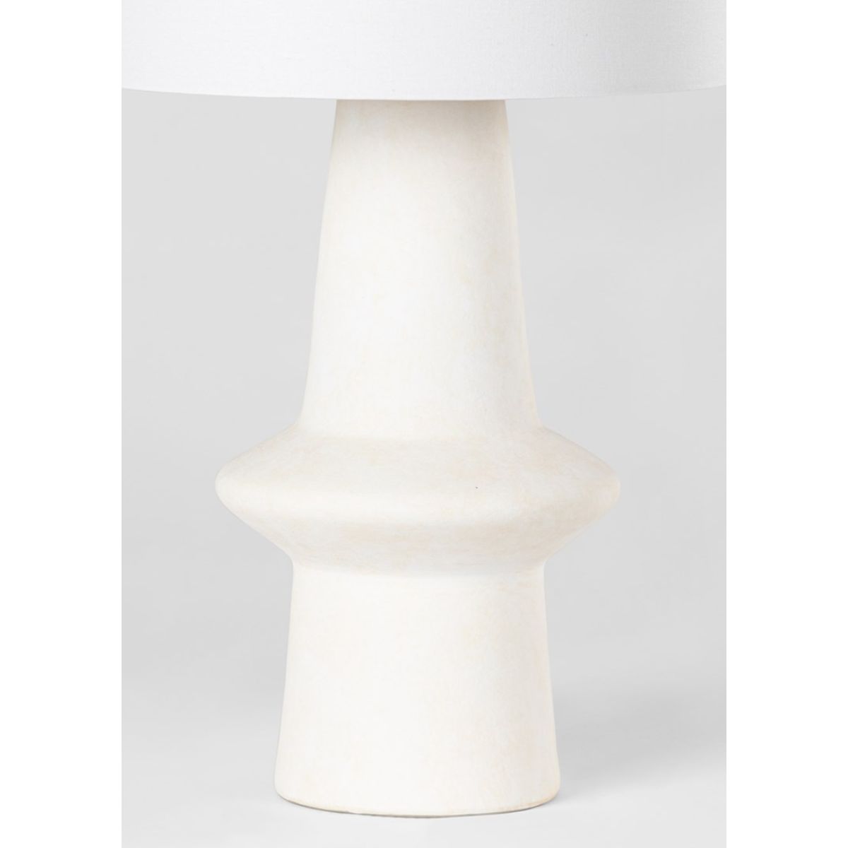 Ramapo Table Lamp Pale Flax Ceramic with Aged Brass Accents - Bees Lighting