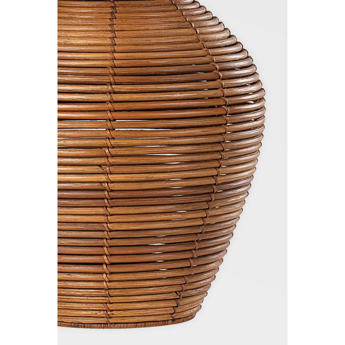 Newark Table Lamp Natural Rattan Base with Vintage Gold Leaf Accents - Bees Lighting