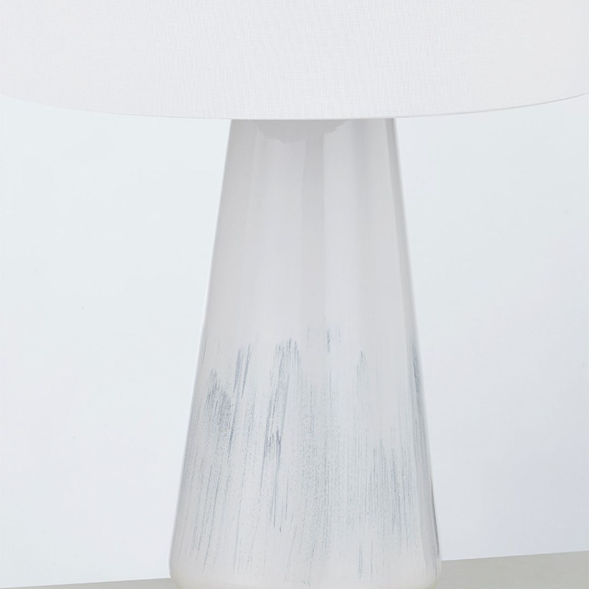 Saugerties Table Lamp Gloss White Ash Ceramic with Aged Brass Accents - Bees Lighting