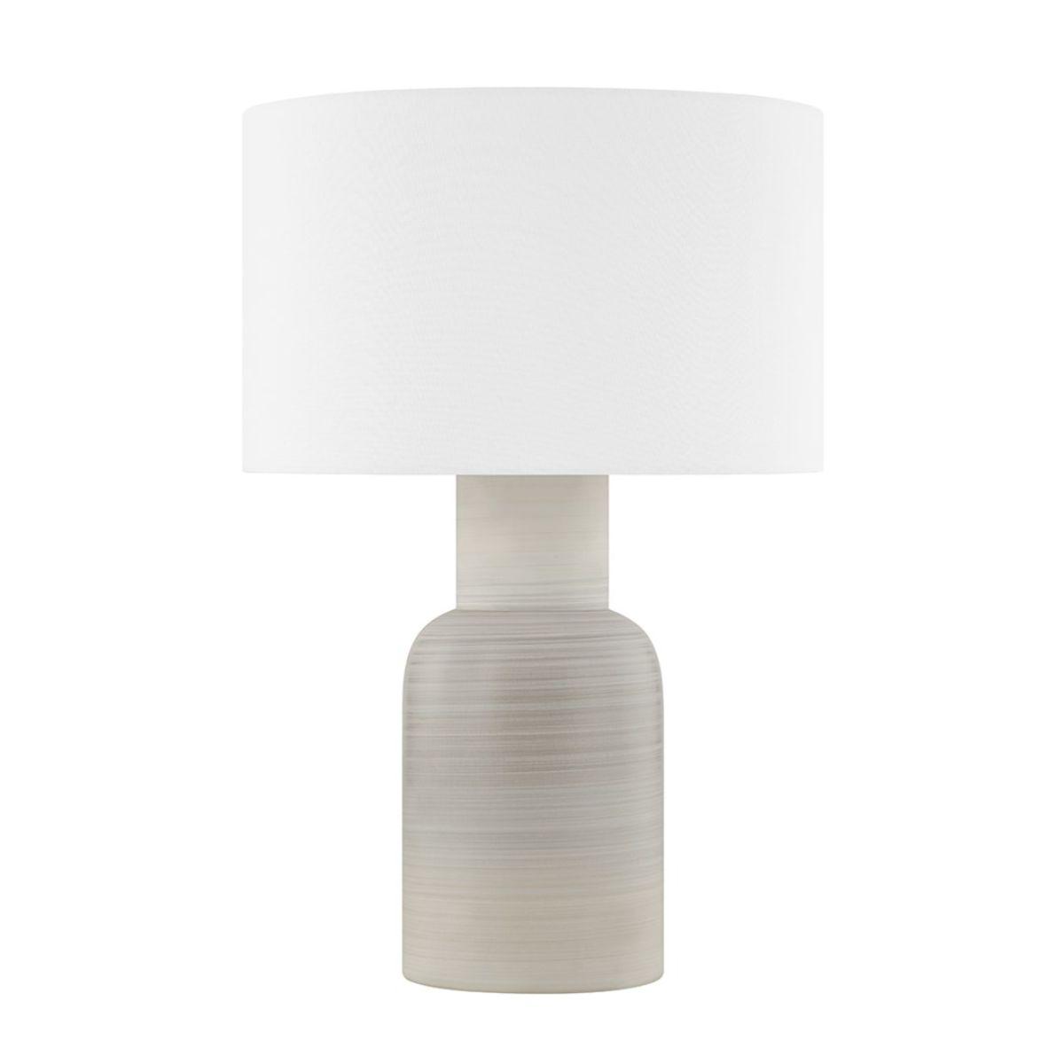 Breezy Point Table Lamp Aged Brass with Ceramic Matte Dune Finish - Bees Lighting