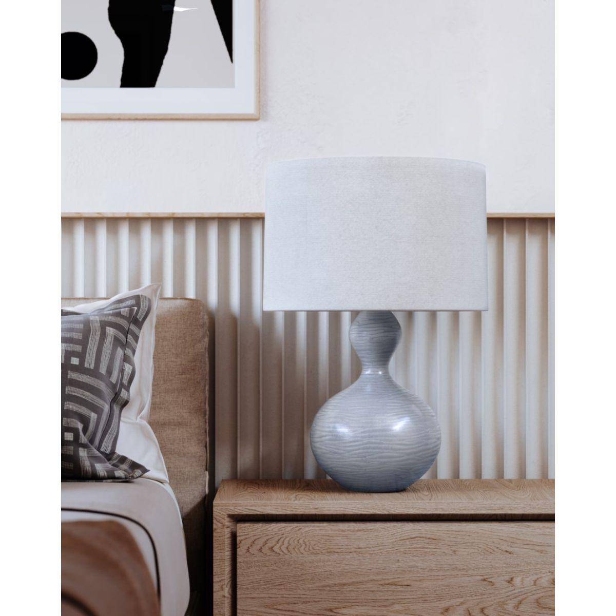 Cairns Table Lamp Textured Ceramic Coastal Blue Finish - Bees Lighting