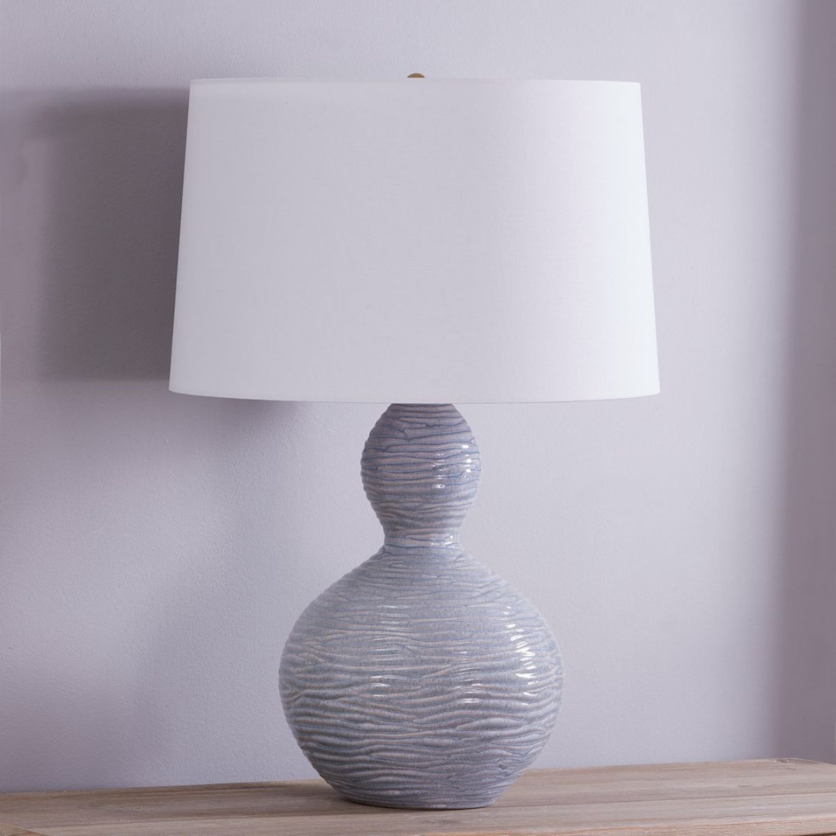 Cairns Table Lamp Textured Ceramic Coastal Blue Finish - Bees Lighting