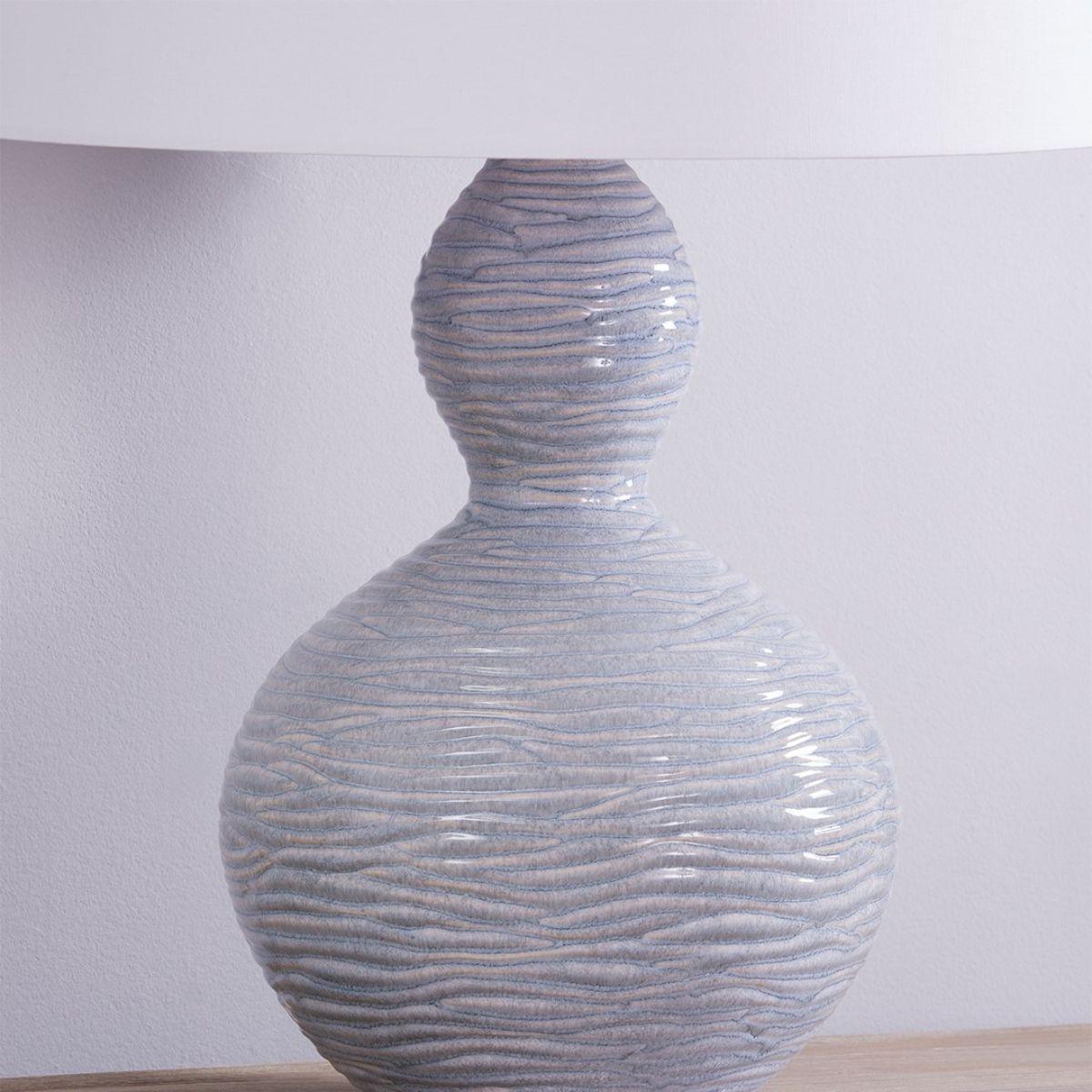 Cairns Table Lamp Textured Ceramic Coastal Blue Finish - Bees Lighting