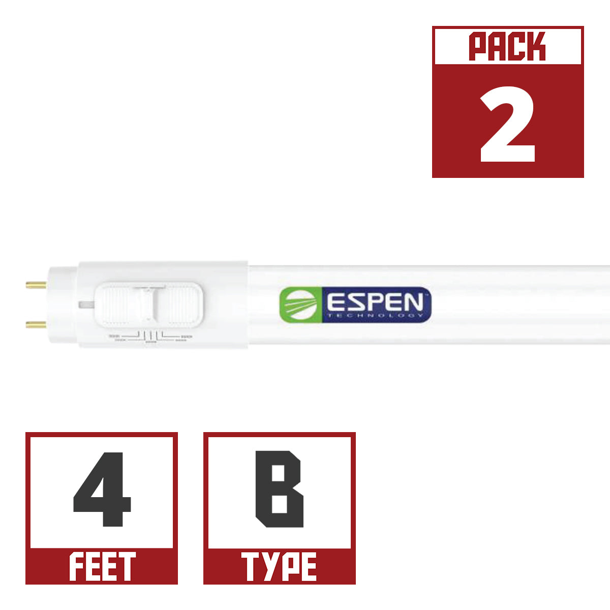 4ft LED T8 Tube, 15W|12W|10W, 2250 Lumens, 3000K to 6500K, Ballast Bypass, Single|Dual End - Bees Lighting