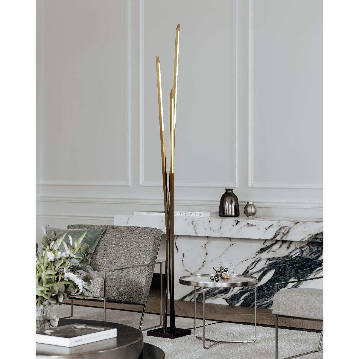 Gansevoort LED Floor Lamp Gradient Brass Finish - Bees Lighting