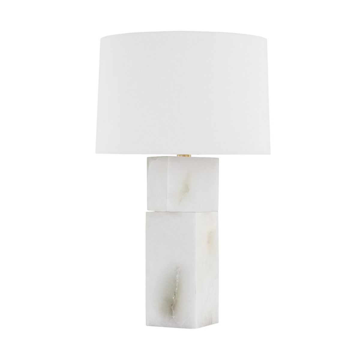 Brockton Table Lamp Alabaster Body and Aged Brass Accents