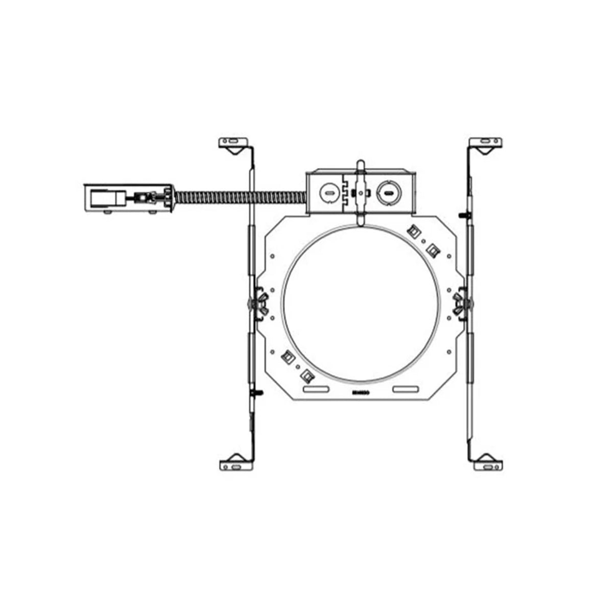LBR 6 in. Round Plaster Frame with J-box and 18" Conduit and Quick Disconnect