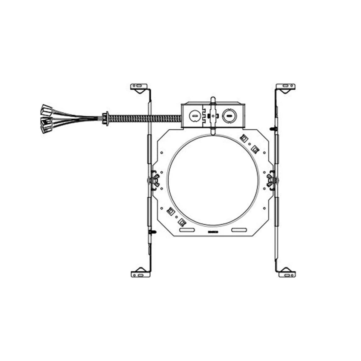 LBR 6 in. Round Plaster Frame with J-box and 18" Conduit