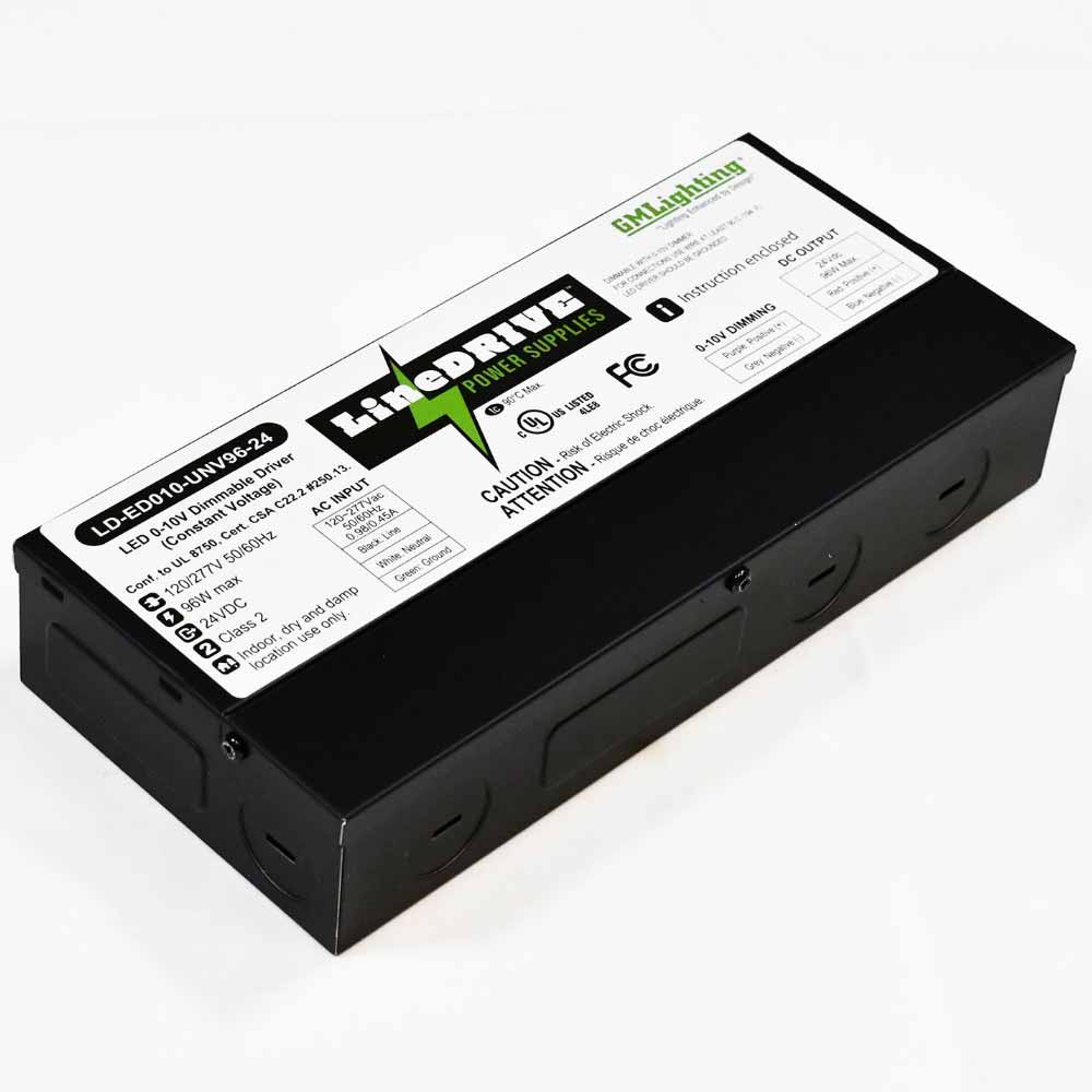 LineDRIVE 96 Watts 120-277V Input 24VDC Output 0-10V Dimmable Electronic LED Driver - Bees Lighting