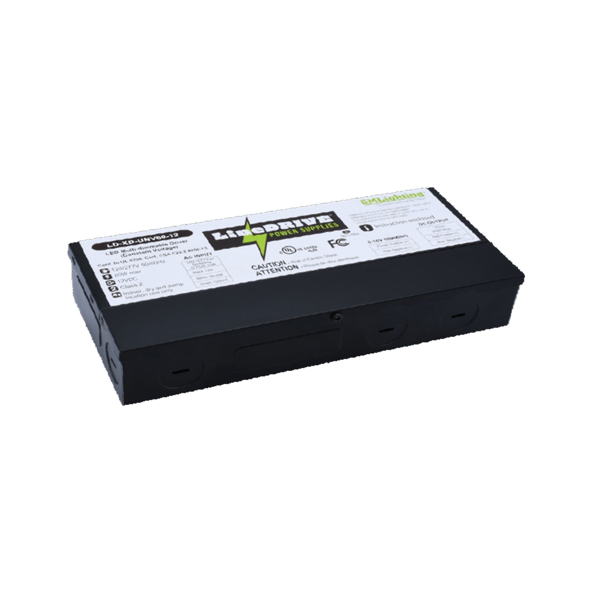 LineDRIVE 60 Watts, 12VDC LED Driver, Triac, ELV, MLV and 0-10V Dimming, 120-277V Input - Bees Lighting