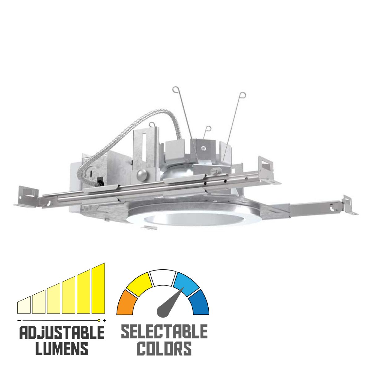 Lithonia LDN6 Commercial LED Recessed Downlight, 2600 Lumens Adjustable, Selectable CCT, 30K/35K/40K/50K (Reflector Sold Separately) - Bees Lighting