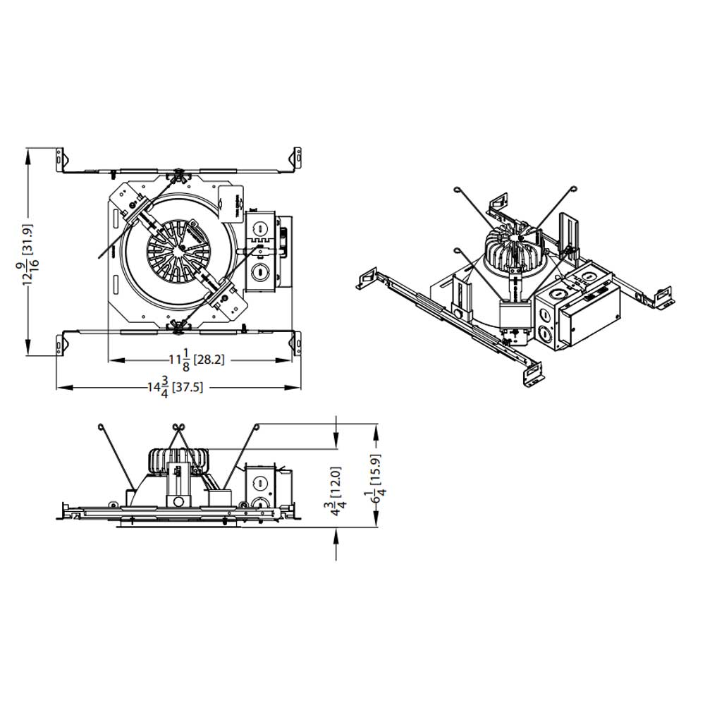 Lithonia LDN6 Commercial LED Recessed Downlight, 2600 Lumens Adjustable, Selectable CCT, 30K/35K/40K/50K (Reflector Sold Separately) - Bees Lighting