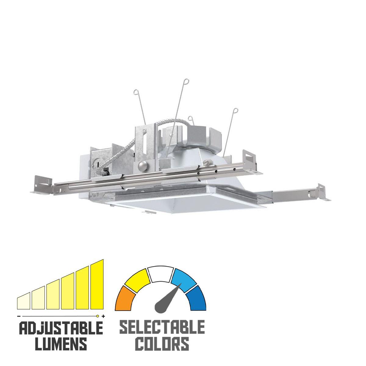 Lithonia LDN6 Square Commercial LED Recessed Downlight, 3200 Lumens Adjustable, Selectable CCT, 30K/35K/40K/50K (Reflector Sold Separately) - Bees Lighting